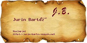 Jurin Bartó névjegykártya